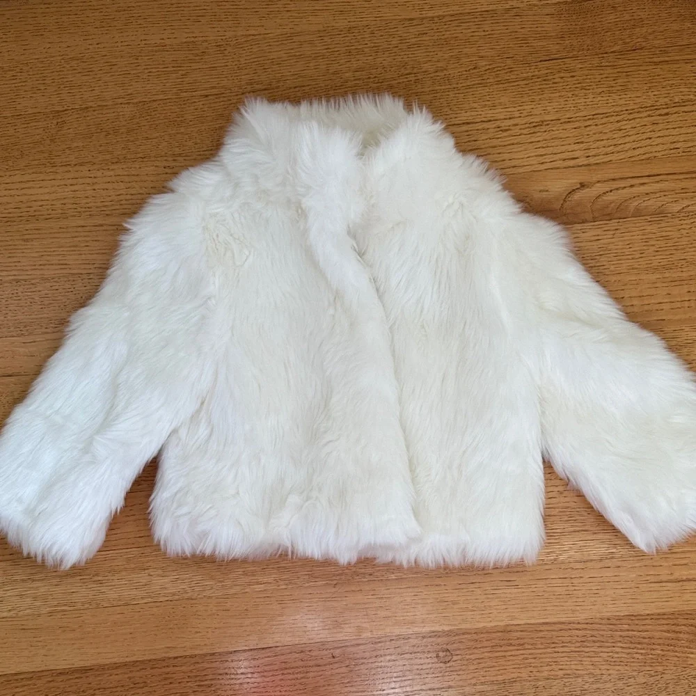 American Girl® x Janie and Jack "Soft as Snow" fur jacket 7/8 - Picture 1 of 5